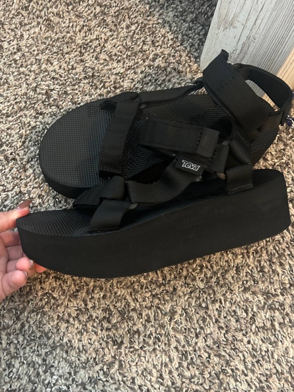 Teva Women's Black Flatform Strappy Sandals